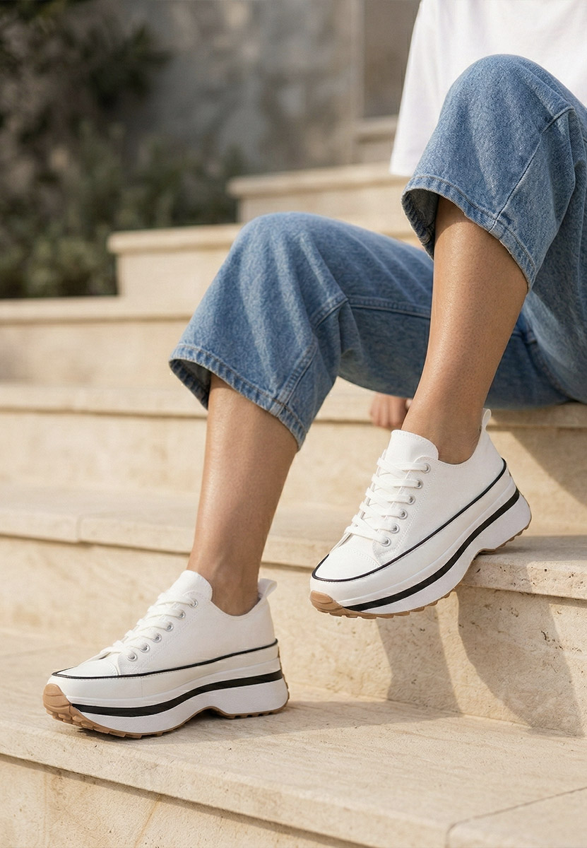 Scarpe da ginnastica con piattaforma Cathleen bianchi