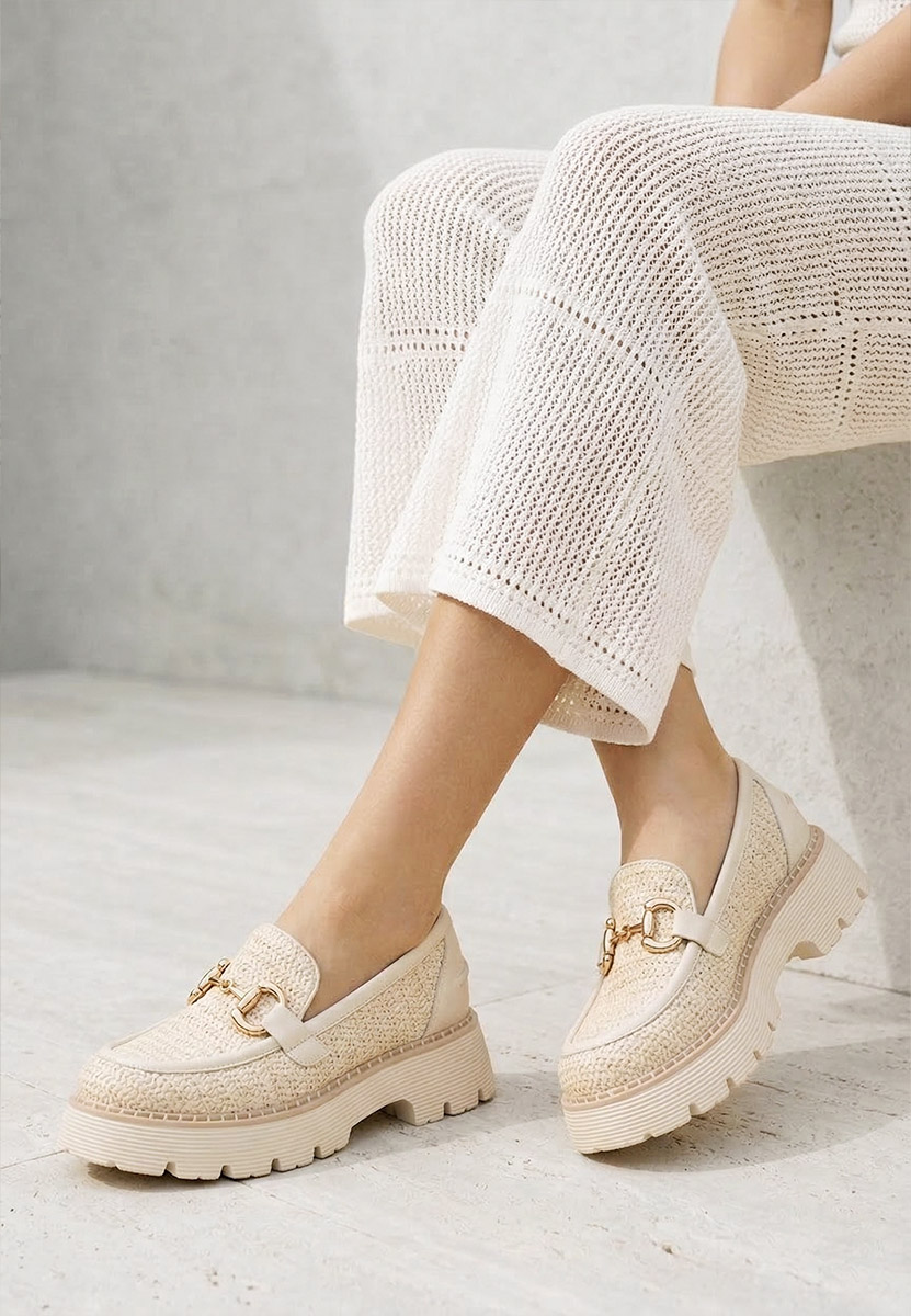 Mocassini donna pelle Yolandia beige