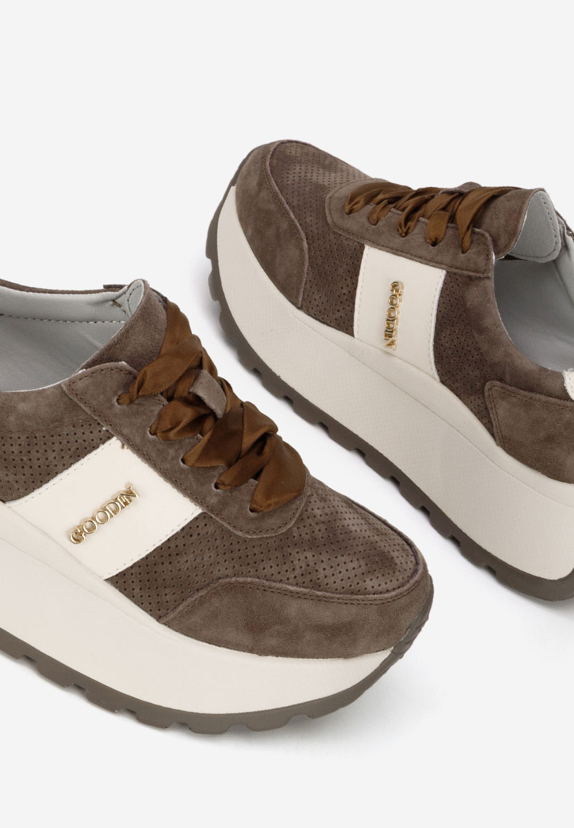 Sneakers con plateau Densia marrone