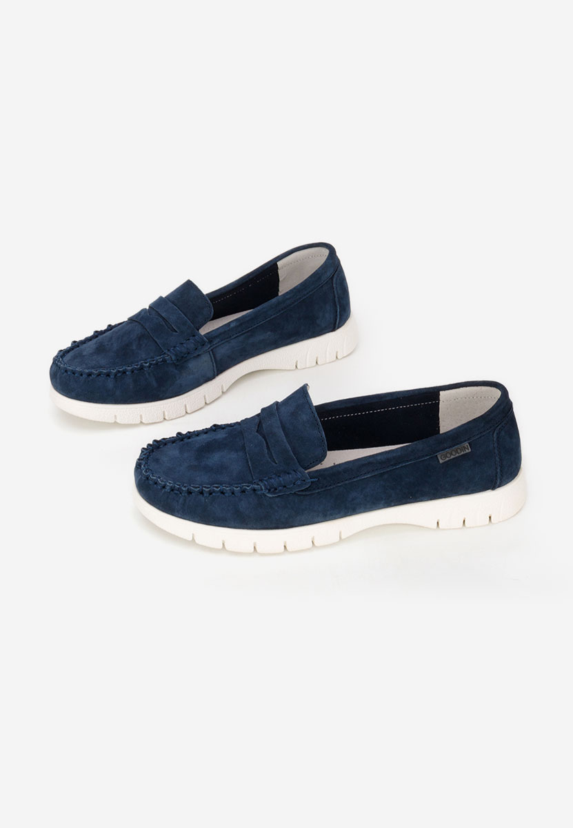 Mocassini donna pelle Dariania blu marine