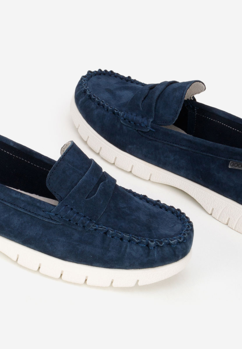 Mocassini donna pelle Dariania blu marine