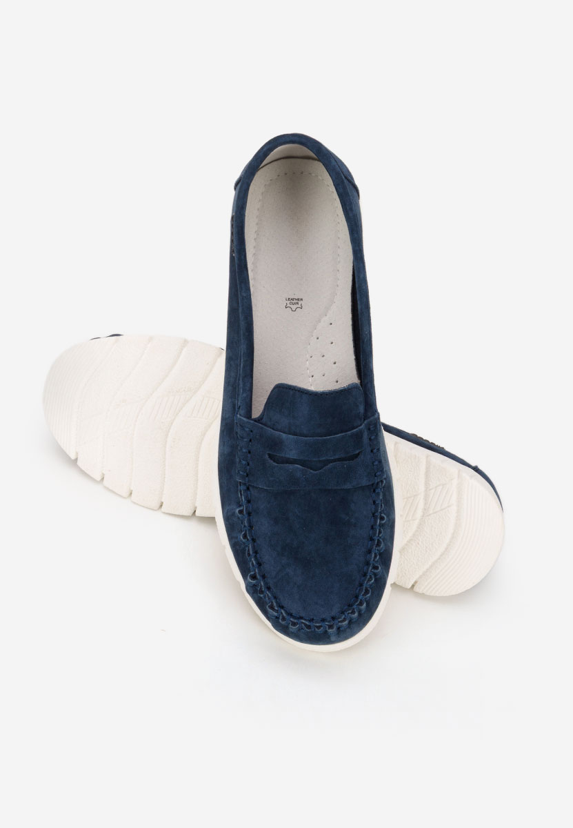 Mocassini donna pelle Dariania blu marine