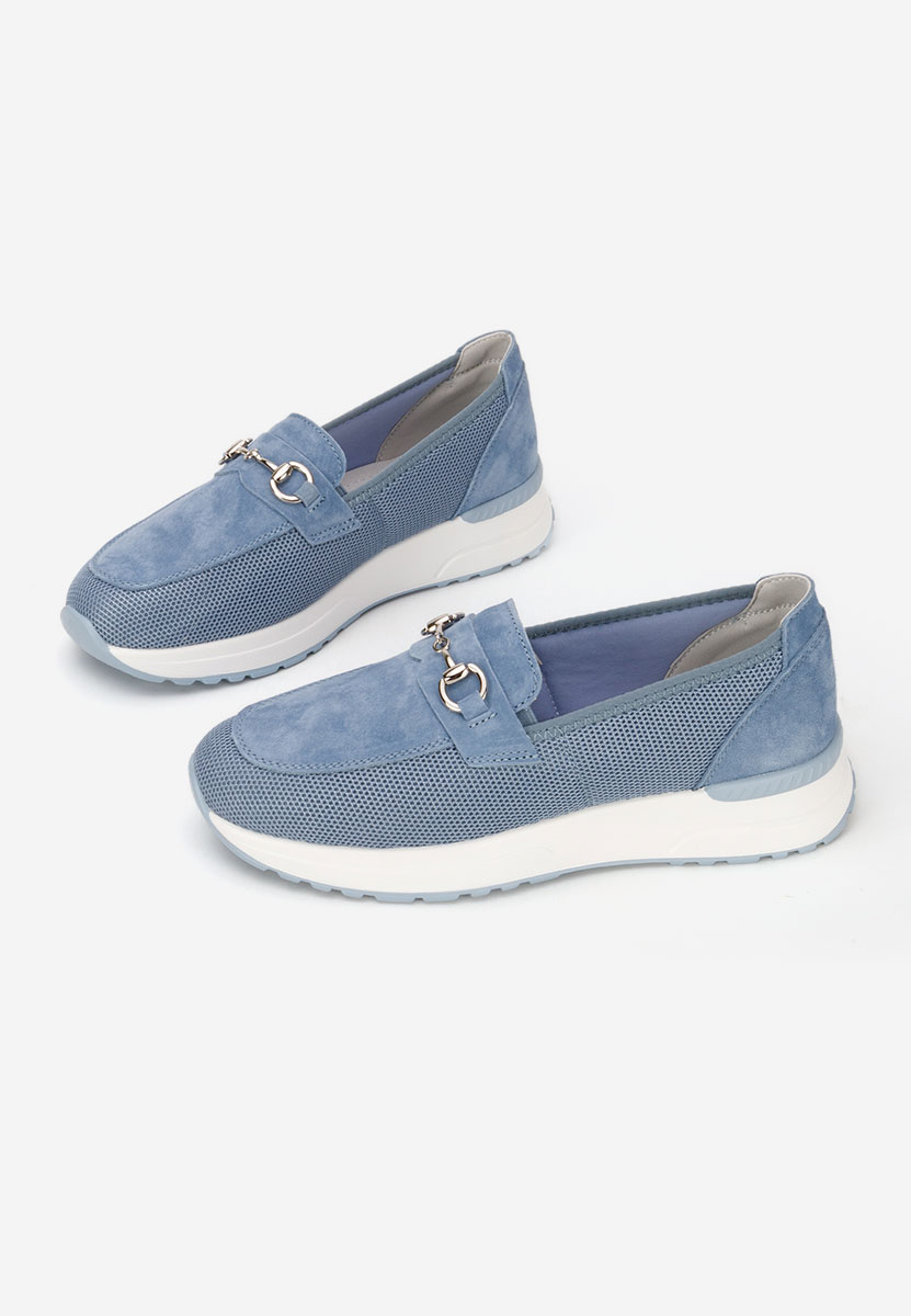 Mocassini donna pelle Hermony blu
