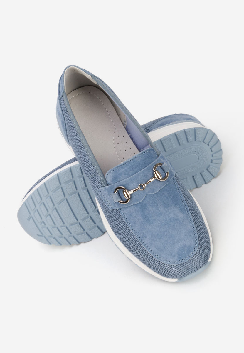 Mocassini donna pelle Hermony blu