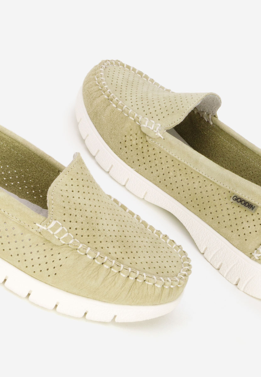 Mocassini donna pelle Irsaia verdi