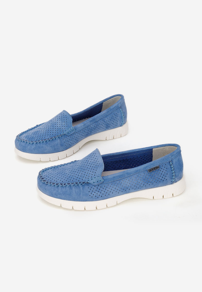 Mocassini donna pelle Irsaia blu