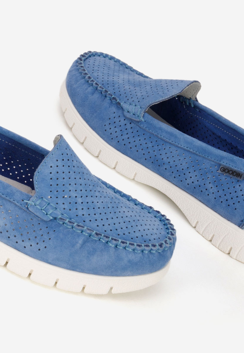 Mocassini donna pelle Irsaia blu