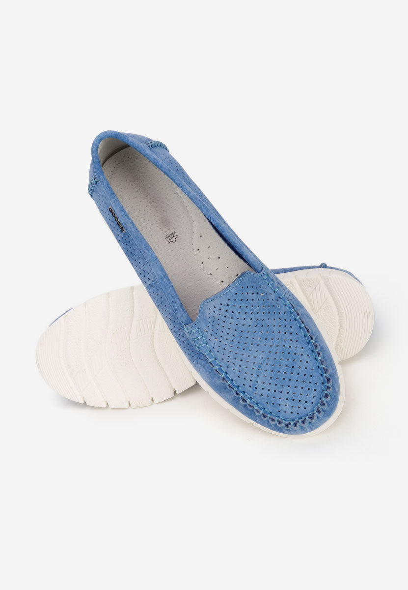 Mocassini donna pelle Irsaia blu