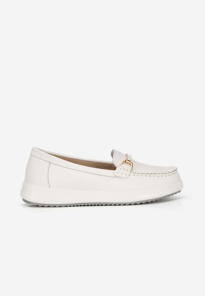 Mocassini donna pelle Nessie bianchi