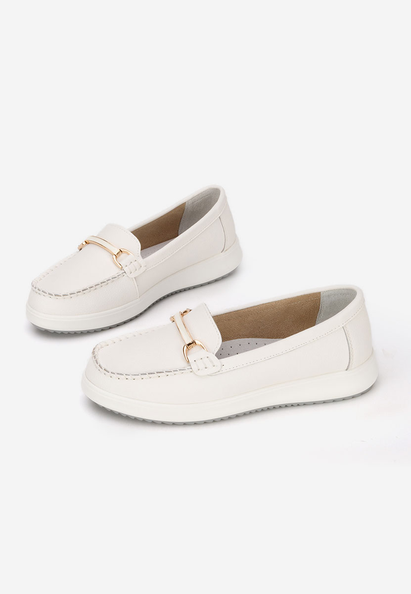 Mocassini donna pelle Nessie bianchi