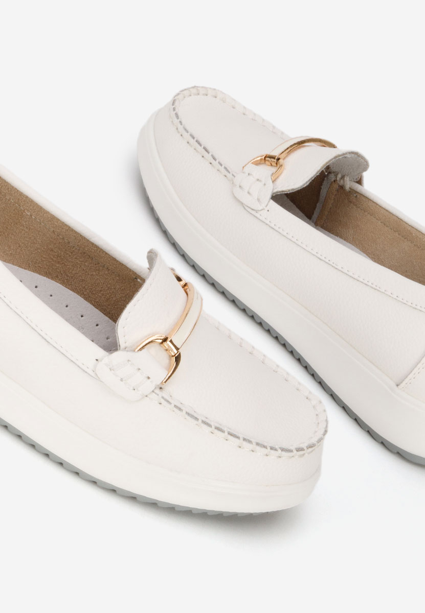 Mocassini donna pelle Nessie bianchi