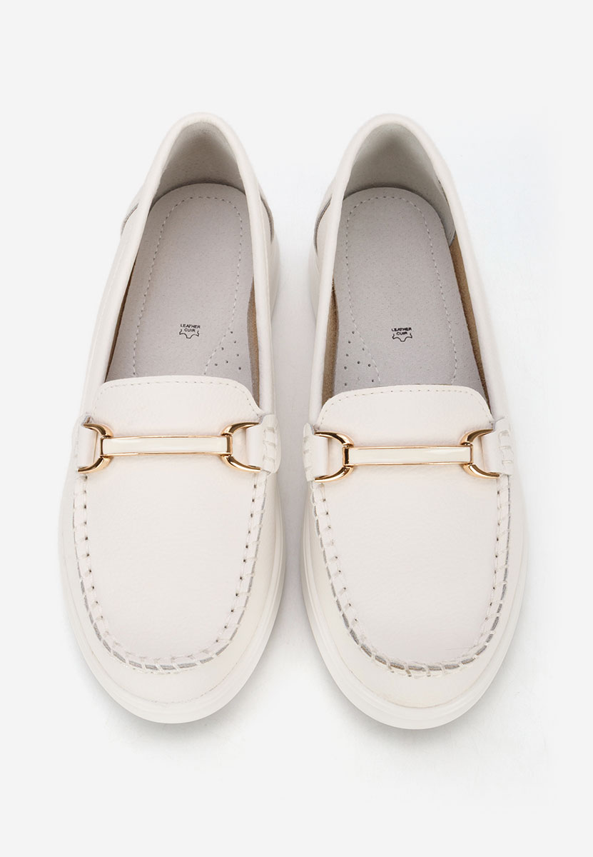 Mocassini donna pelle Nessie bianchi