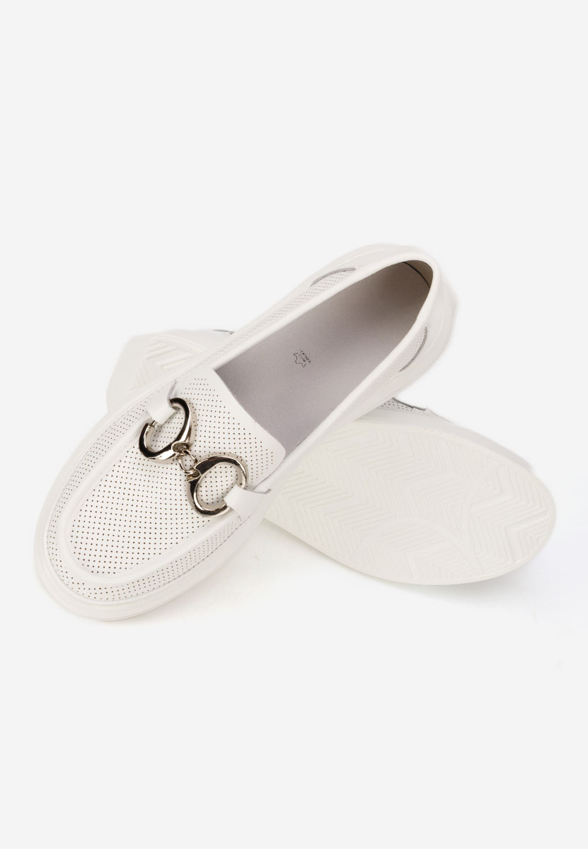 Mocassini donna pelle Hermiona bianchi