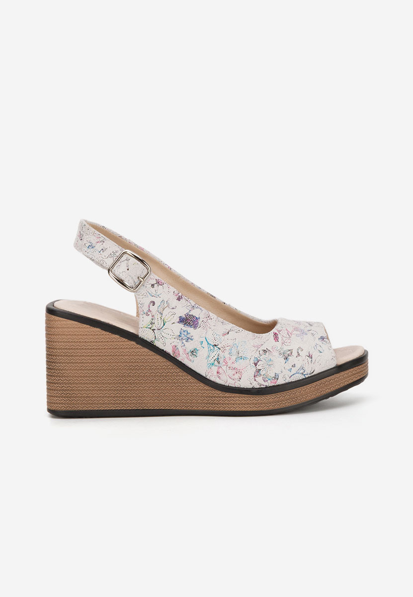 Sandali con zeppa cuoio Samiria grigio
