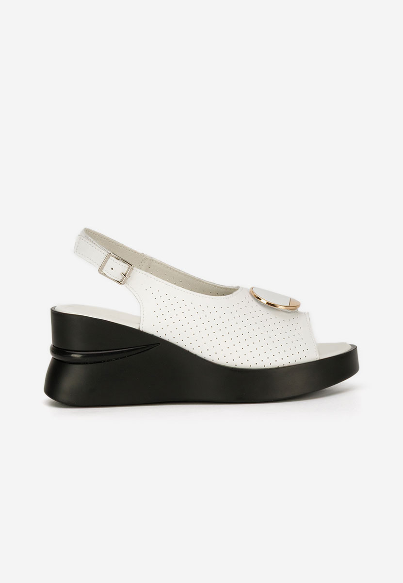 Sandali con zeppa cuoio Zinalia bianchi