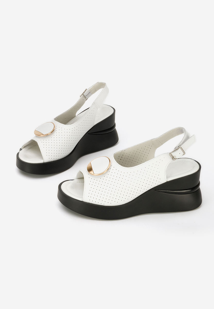 Sandali con zeppa cuoio Zinalia bianchi