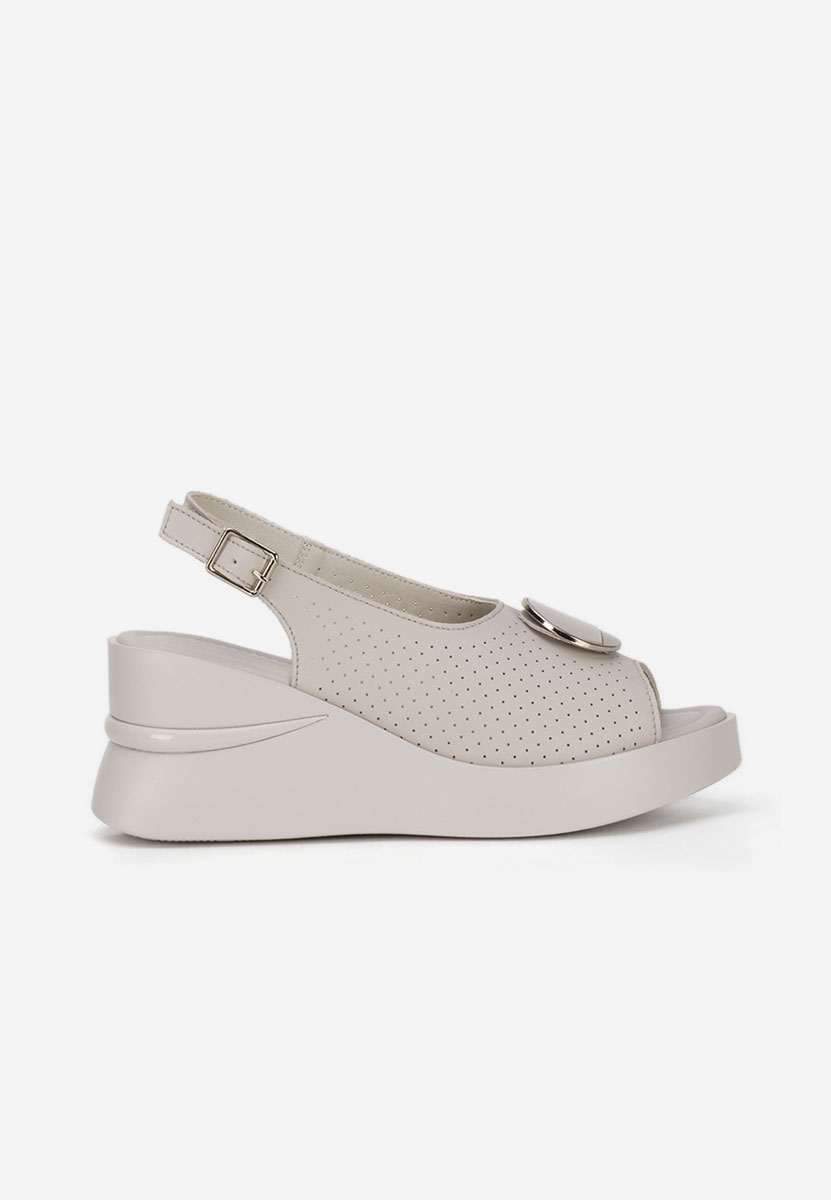 Sandali con zeppa cuoio Zinalia grigio