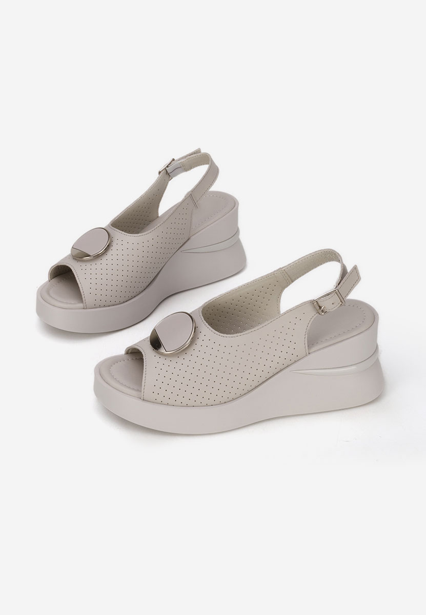 Sandali con zeppa cuoio Zinalia grigio