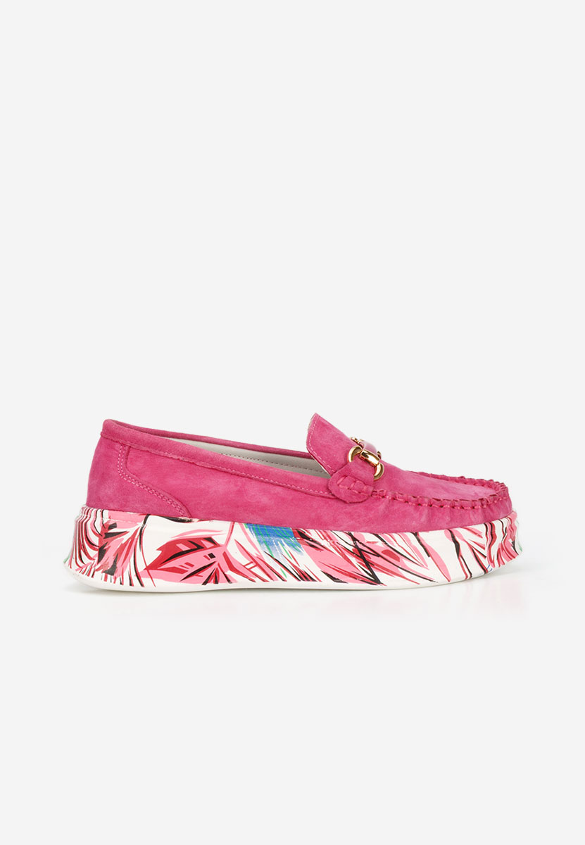 Mocassini pelle con plateau Tanielia fucsia