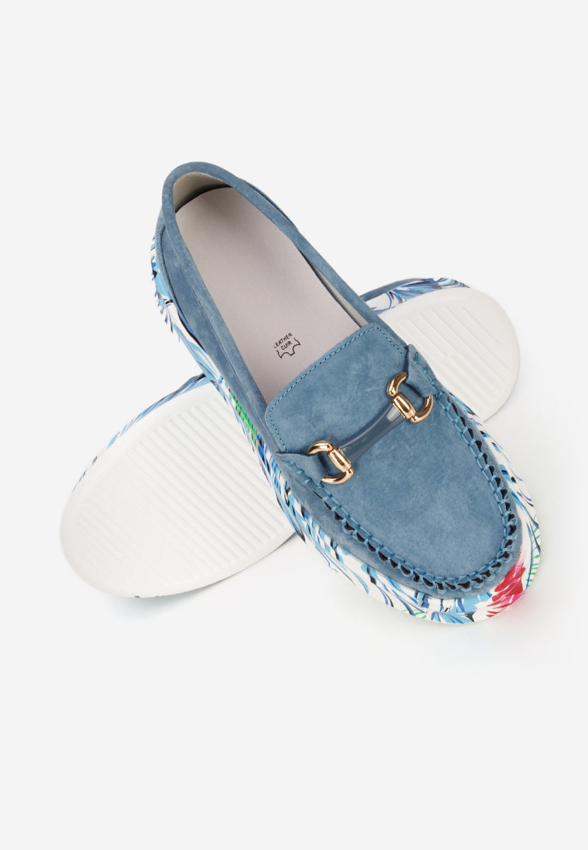 Mocassini pelle con plateau Tanielia blu