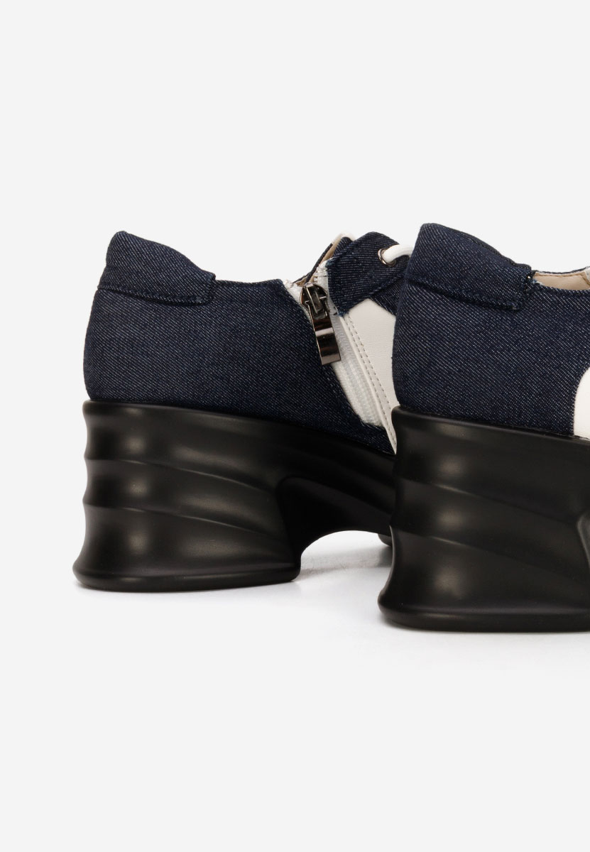 Mocassini con tacco e plateau Manilla bianchi