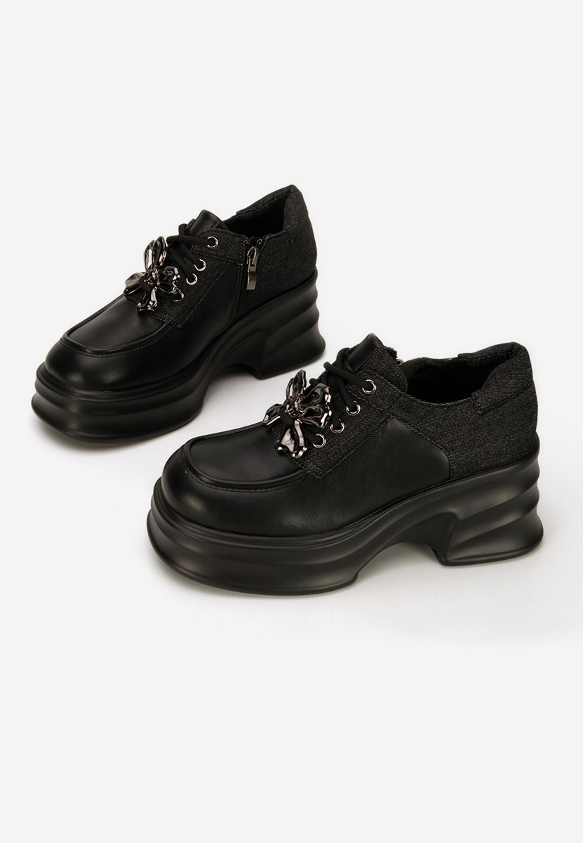 Mocassini con tacco e plateau Manilla nero