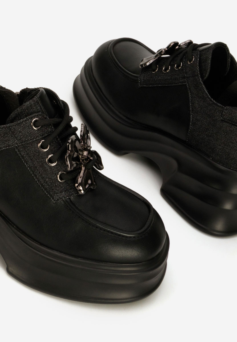 Mocassini con tacco e plateau Manilla nero