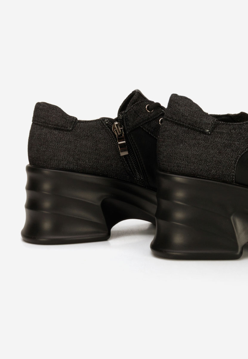 Mocassini con tacco e plateau Manilla nero