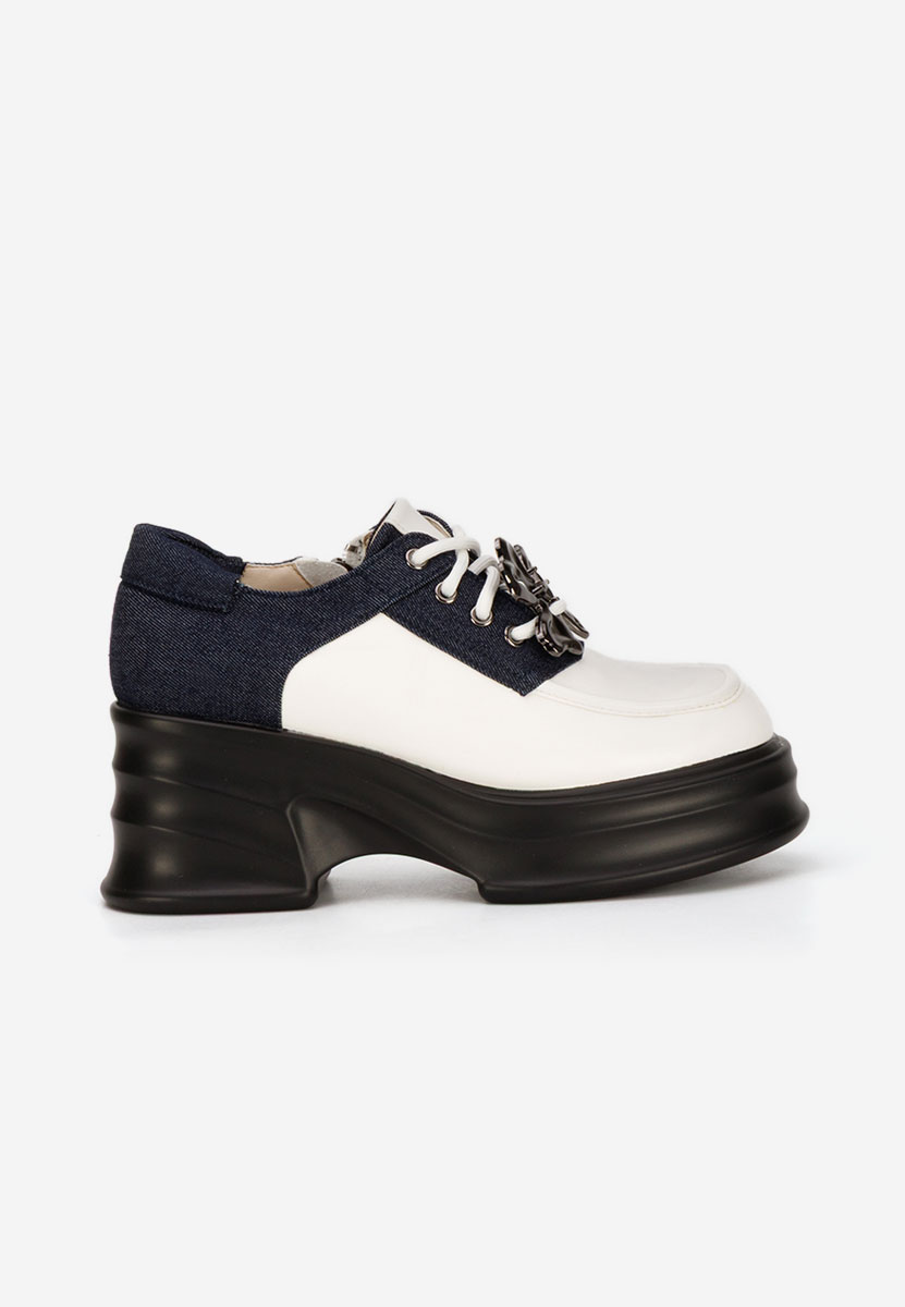 Mocassini con tacco e plateau Manilla bianchi