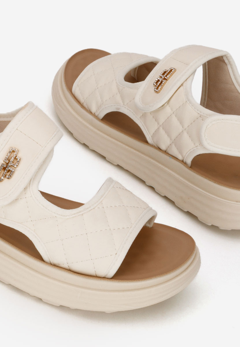 Sandali con plateau Axela beige