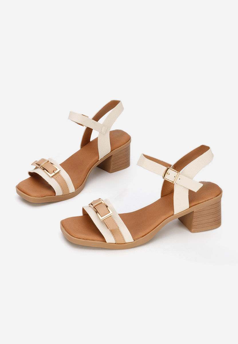 Sandali con tacco largo Iustinia beige