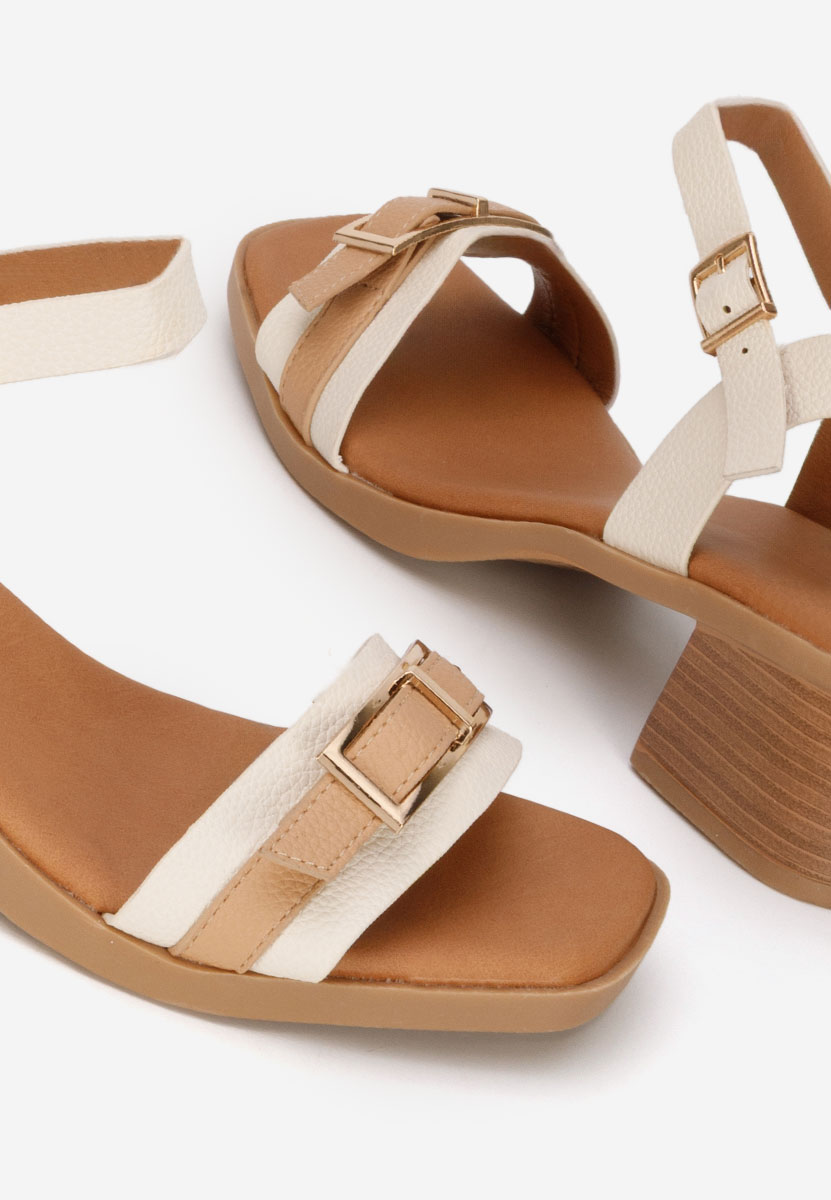 Sandali con tacco largo Iustinia beige