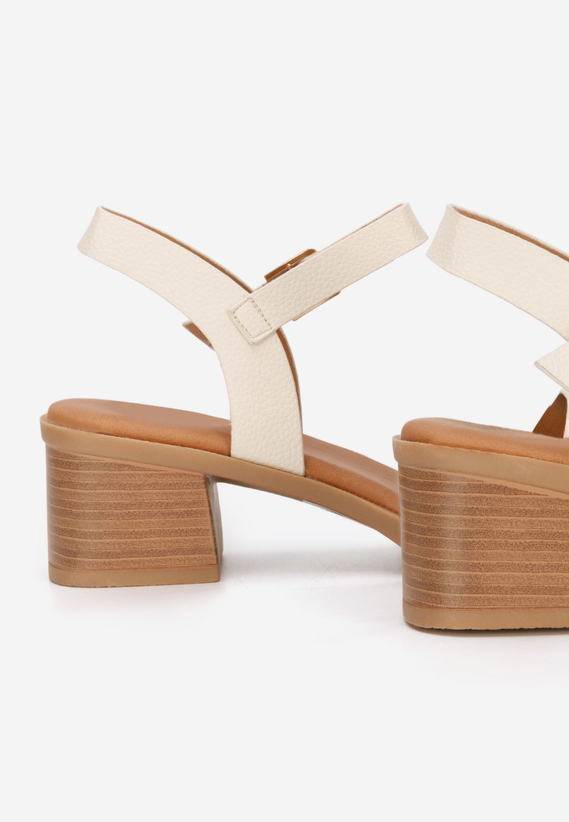 Sandali con tacco largo Iustinia beige