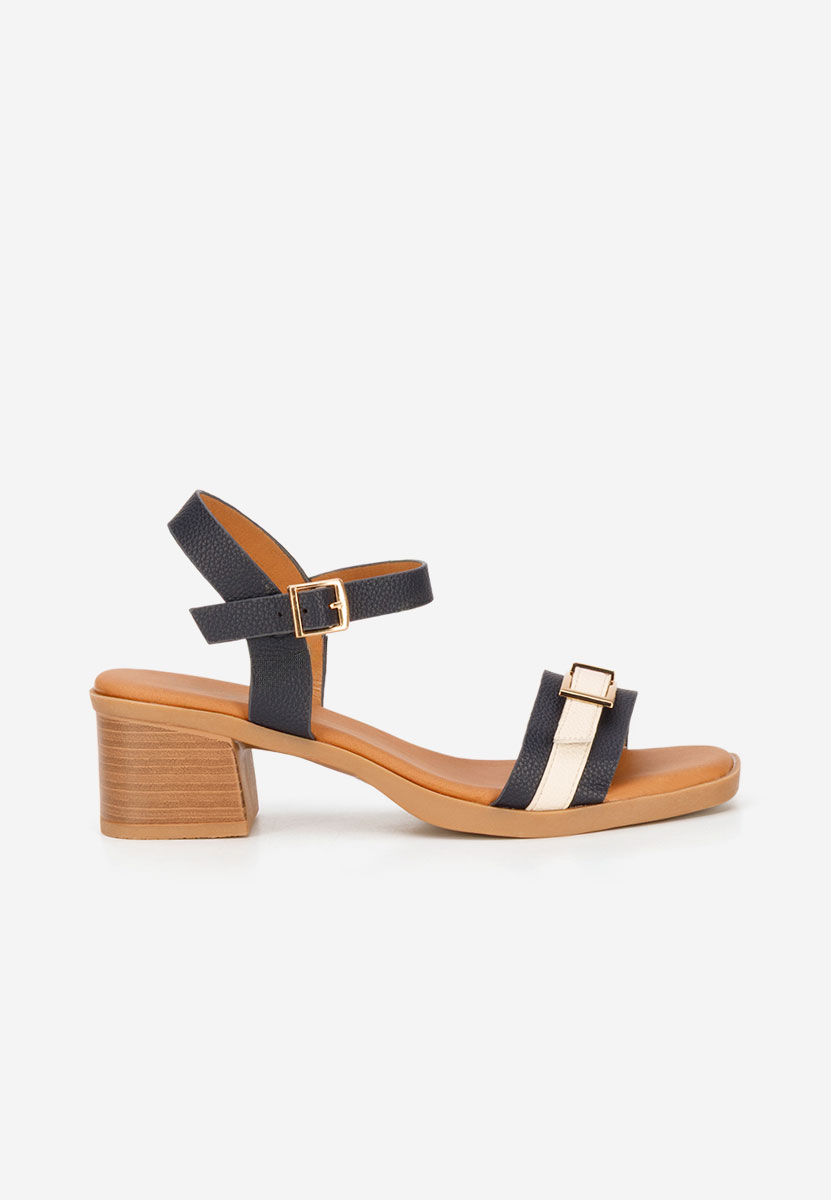 Sandali con tacco largo Iustinia blu scuro