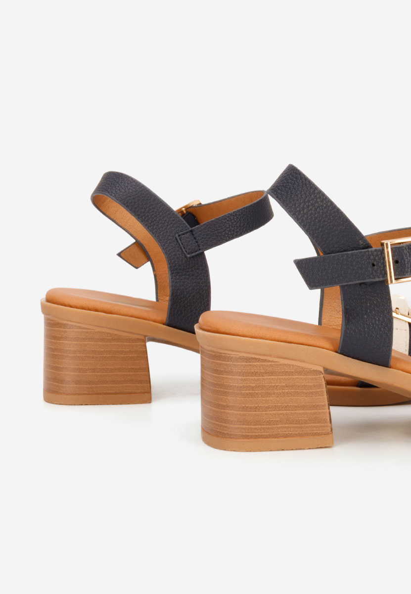 Sandali con tacco largo Iustinia blu scuro