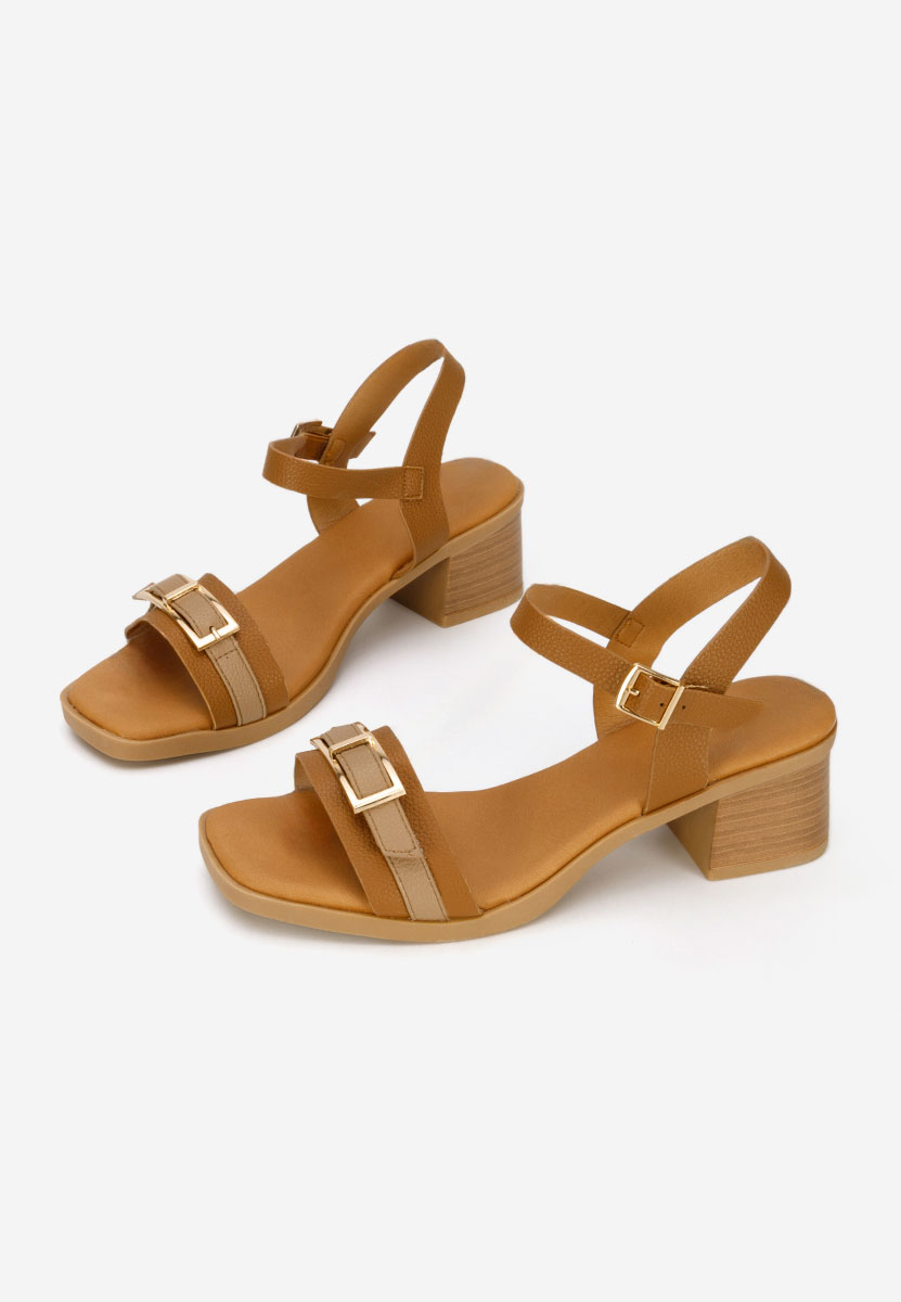 Sandali con tacco largo Iustinia camel