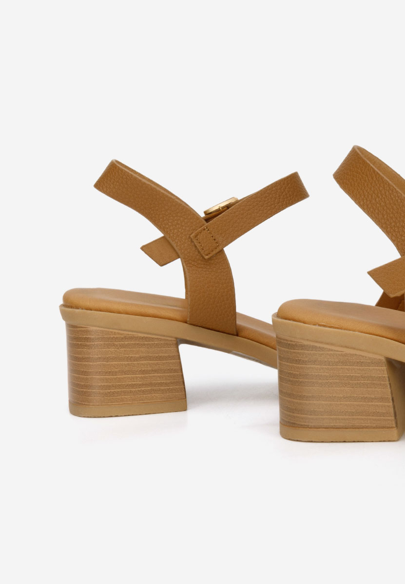 Sandali con tacco largo Iustinia camel