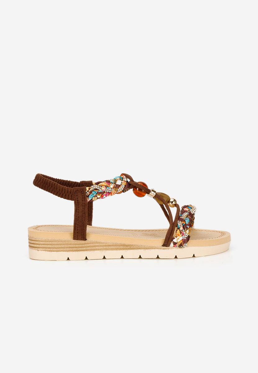 Sandali con plateau Geoania marrone