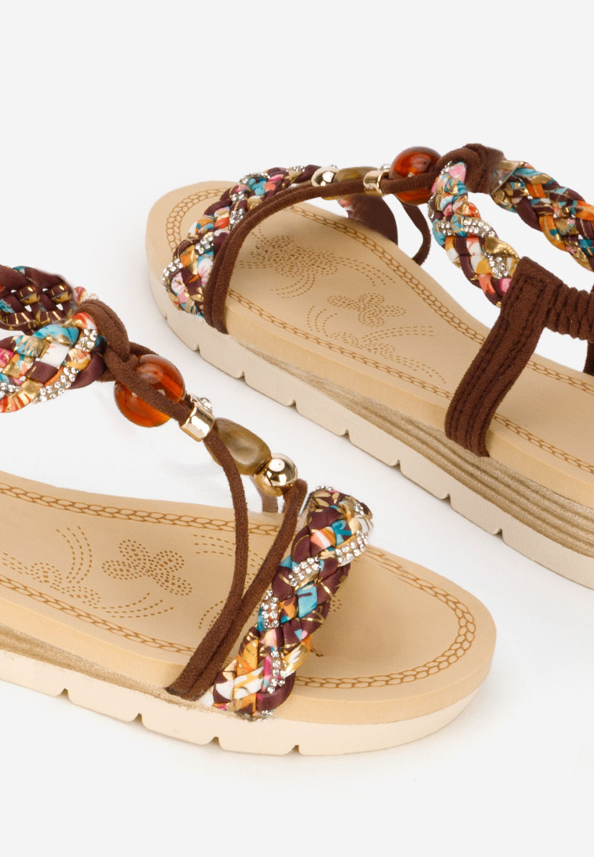 Sandali con plateau Geoania marrone
