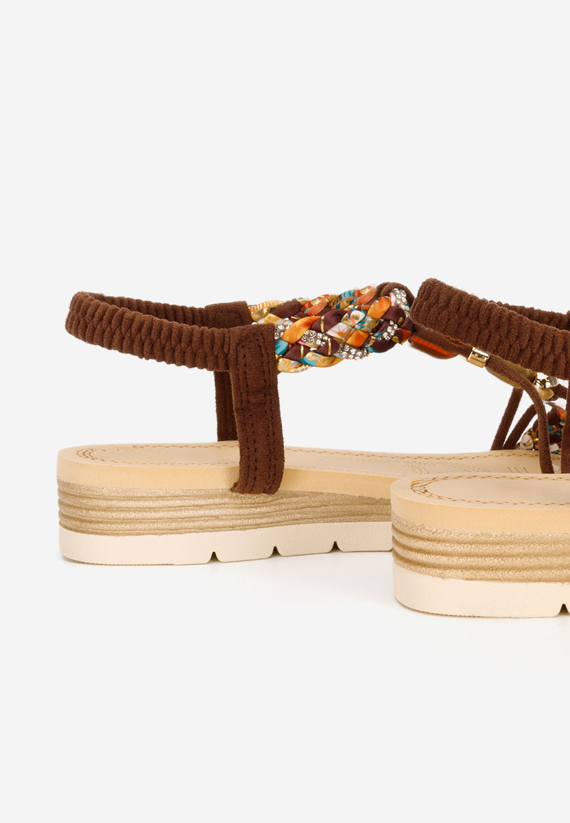 Sandali con plateau Geoania marrone