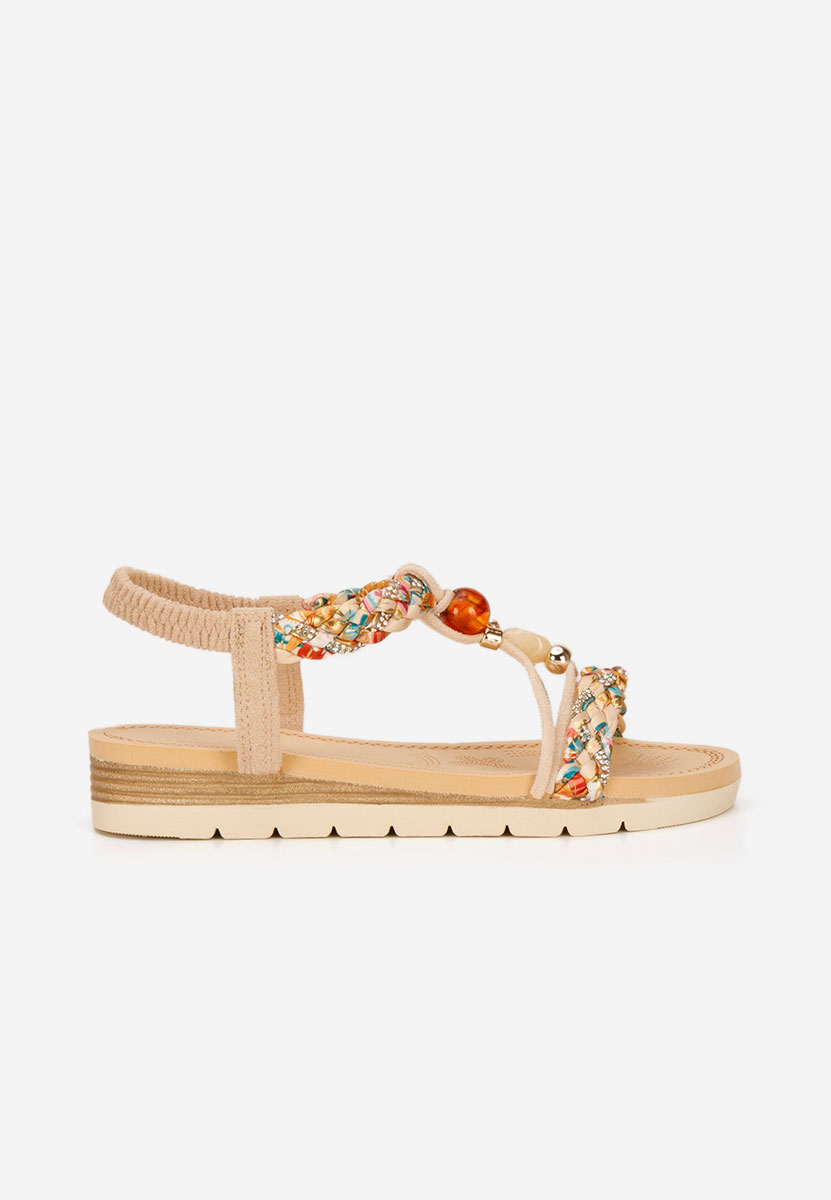 Sandali con plateau Geoania beige