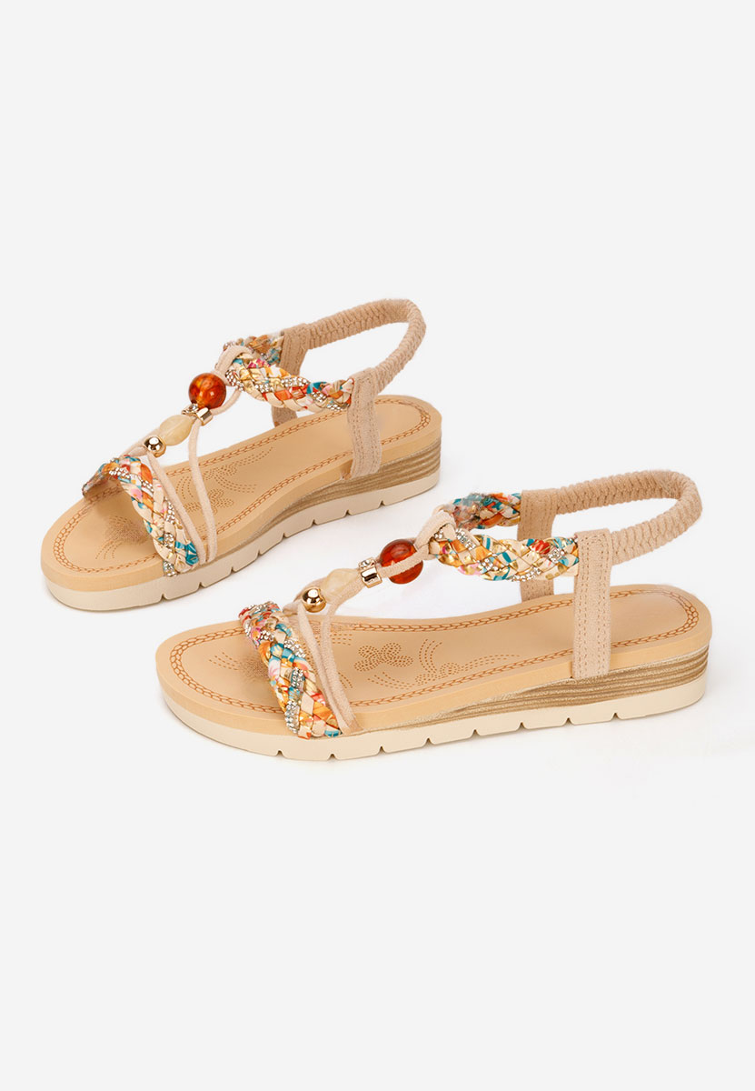 Sandali con plateau Geoania beige