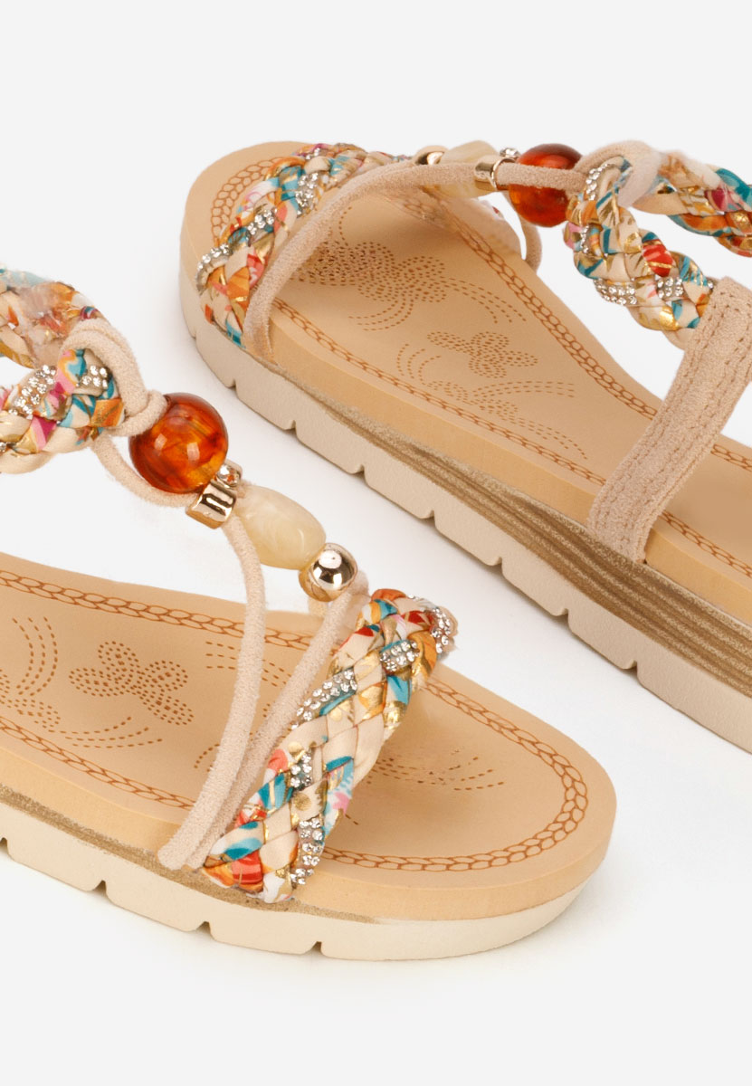 Sandali con plateau Geoania beige