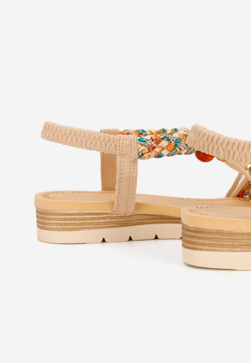 Sandali con plateau Geoania beige