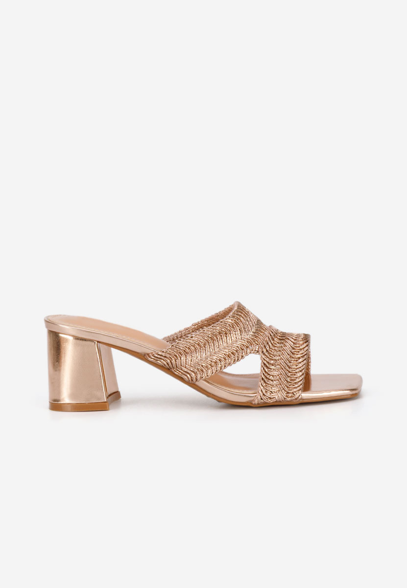 Ciabatte con tacco Nely champagne