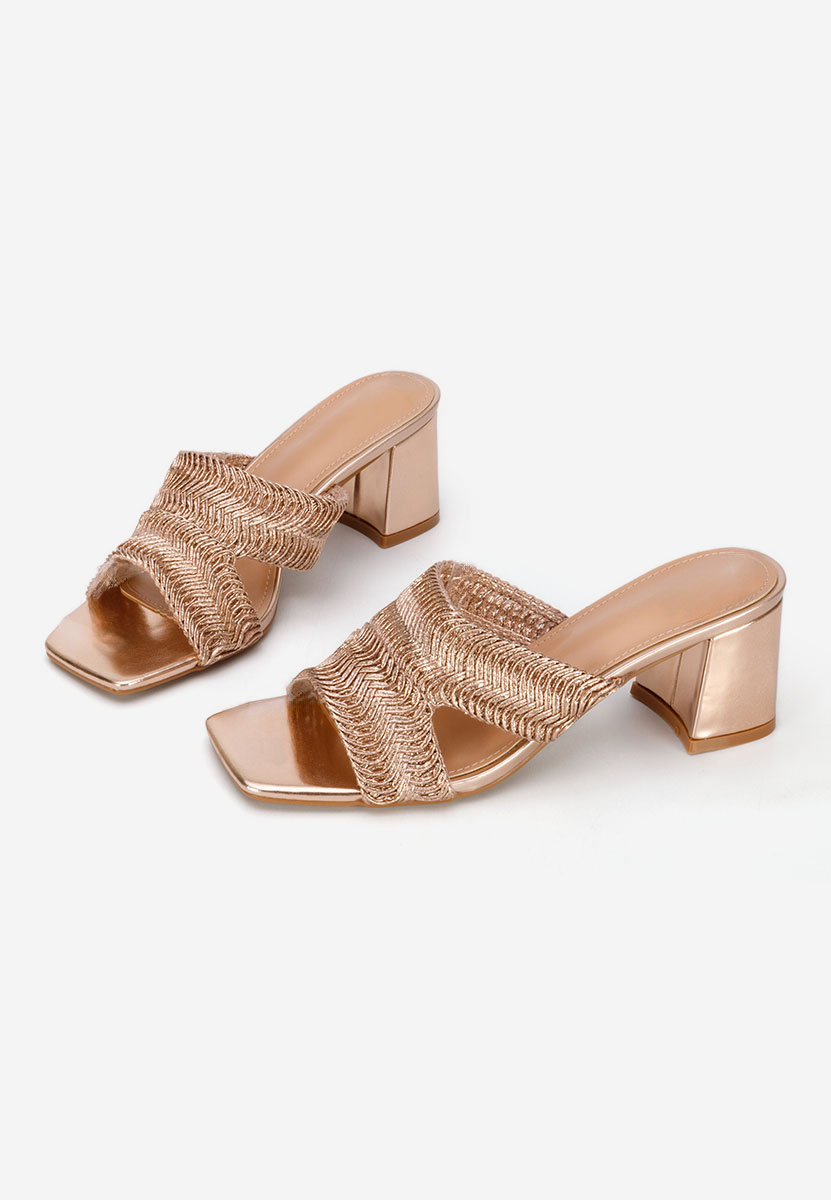 Ciabatte con tacco Nely champagne