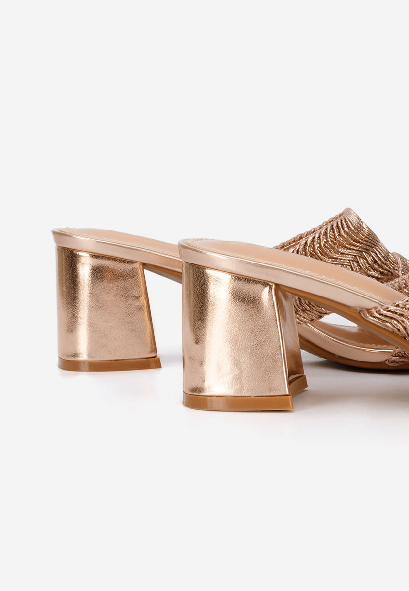 Ciabatte con tacco Nely champagne