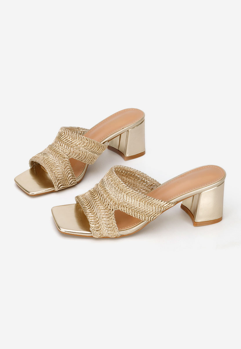 Ciabatte con tacco Nely oro