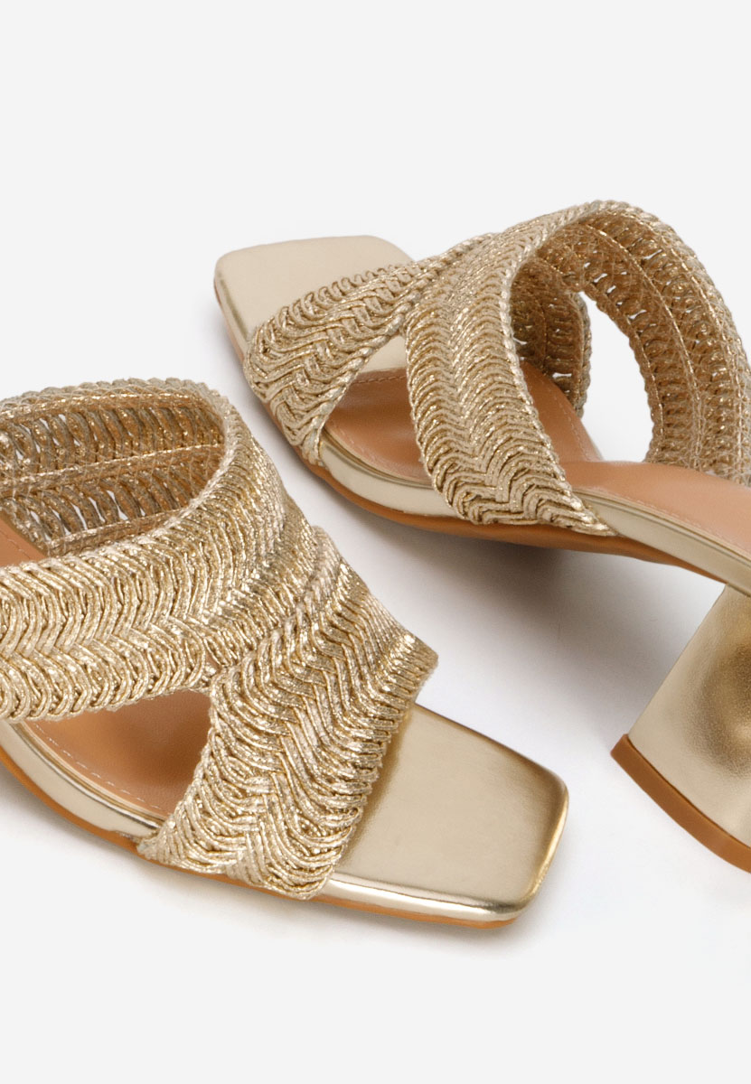 Ciabatte con tacco Nely oro