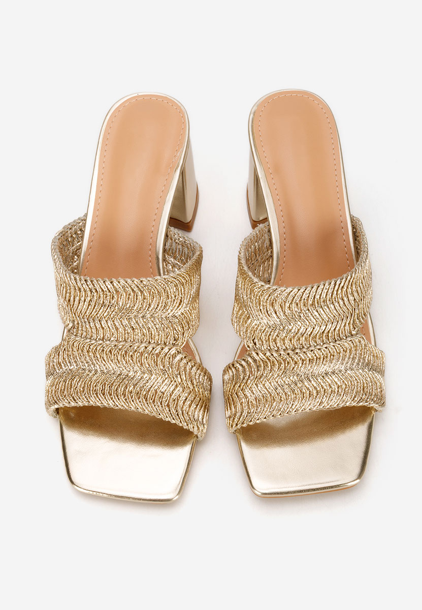 Ciabatte con tacco Nely oro